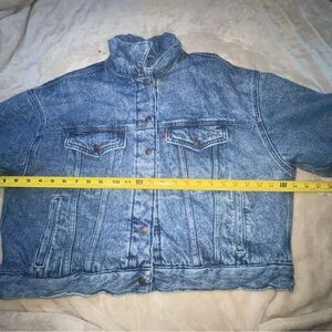 Levi’s Trucker Denim Jacket Lined Pink Interior Women’s Casual Sz XL